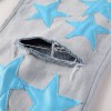 #856 Amiri blue Star patches jeans blue