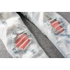 #807 Amiri jeans baby blue and red holes