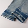 #848 Amiri black patch jeans blue