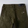 #851 Amiri cashew patch jeans army green