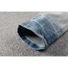 #833 Amiri green trellis jeans blue