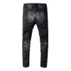 607 amiri knee zipper jeans black