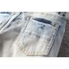 #807 Amiri jeans baby blue and red holes