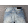 #834 Amiri black and red patch hole jeans blue