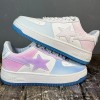 Bape Sta Shoes Colorful Leather Shoes White Pink Blue