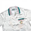 Casablanca Orange Airways Silk Short Sleeve Shirt White