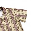 Casablanca Pocket Letter Wave Striped Silk Short Sleeve Shirt