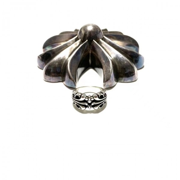 Chrome Hearts Silver Carved Cross Rings