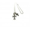 Chrome Hearts Silver Double Cross Necklace