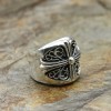 Chrome Heart Cross & Six-Pointed Star Ring