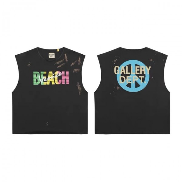 Gallery Dept BEACH letters summer vest black