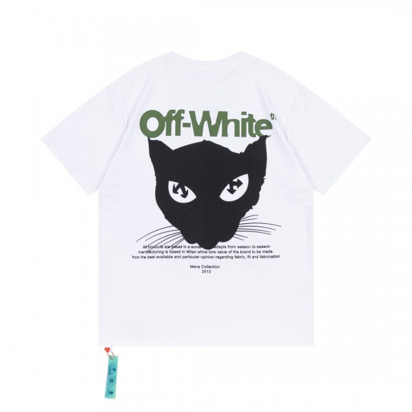 Off White Black Cat T-Shirt White