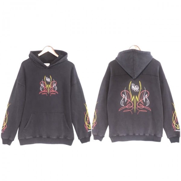 Rhude butterfly washed hoodie black