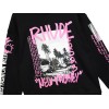 Rhude landscape printing hoodie black white