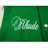 Rhude red square leather sleeves jacket green