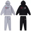 Trapstar London Towel Embroidered Hoodie & Pants Tracksuit(Red Gray White Logo)