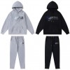 Trapstar London Towel Embroidered Hoodie & Pants Tracksuit (Blue Black Gray Logo)