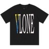 vlone yellow blue letters tee t-shirt